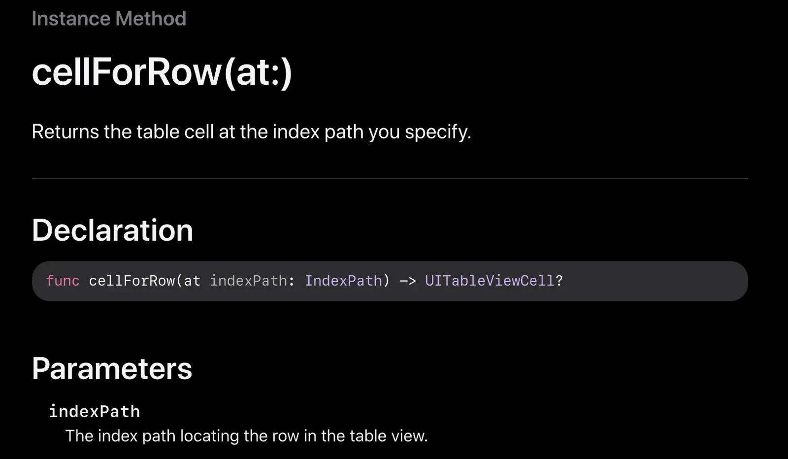 https://developer.apple.com/documentation/uikit/uitableview/1614983-cellforrow